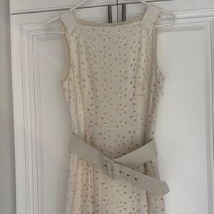 Zara Cream Eyelet Midi Dress